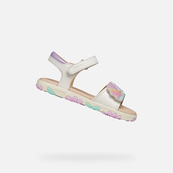 GEOX SANDAL HAITI MEISJES Sandalen - WIT/LICHTROZE