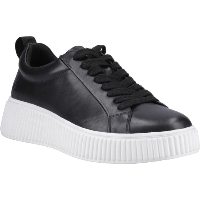 Hush Puppies Harlow Leren Dames Zwarte Sneakers