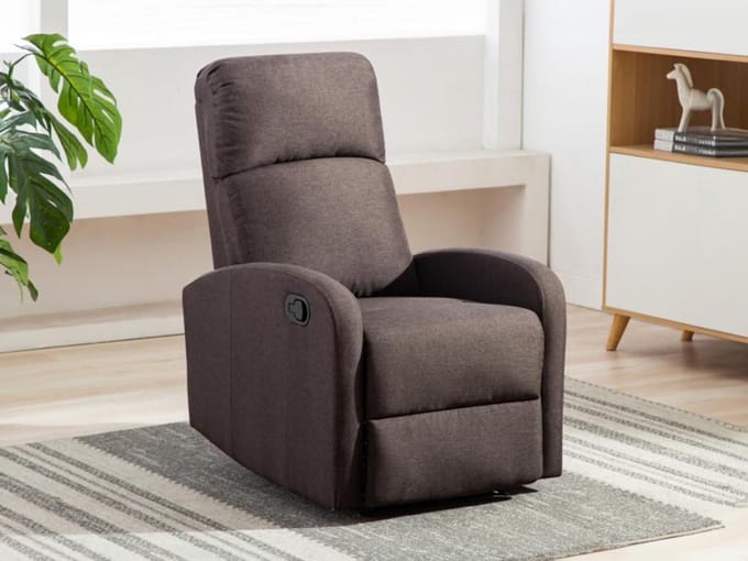 Vente-unique Relaxstoel ISAO van stof - Bruin