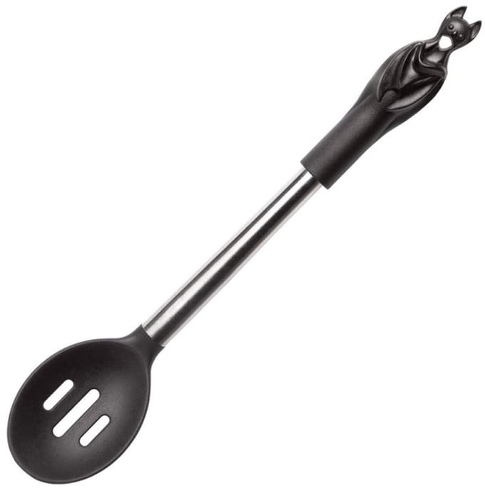 Alchemy - Black Bat Slotted Spoon Lepel - Zwart