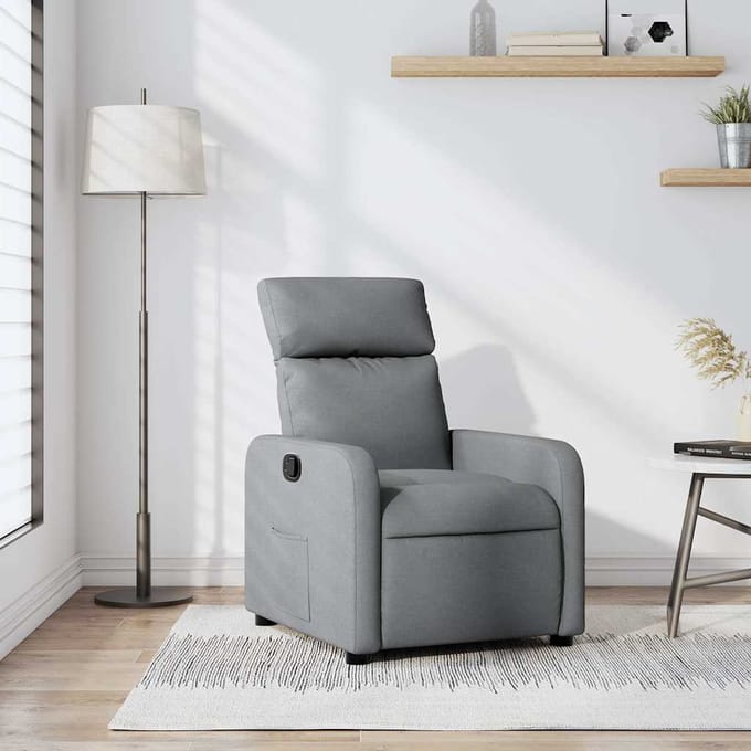 Vidaxl Fauteuil Slaapbank, Lichtgrijs, Gestoffeerd met Stof
