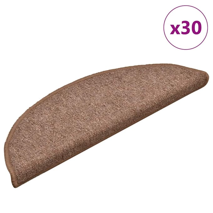 vidaXL - Zelfklevende - trapmatten - 30 - st - 56 - x - 17 - x - 3 - cm - Bruin