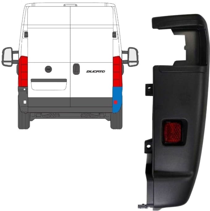 Hoek achterbumper 270 graden voor Peugeot Boxer 2018- / Rechts