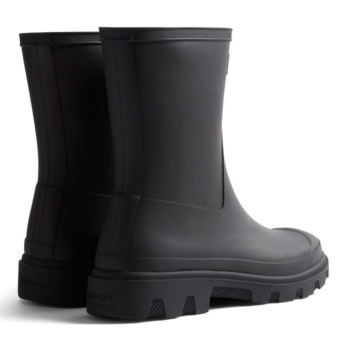 Hunter Downpour Korte Laars Rubber Dames Zwarte Wellington Laarzen