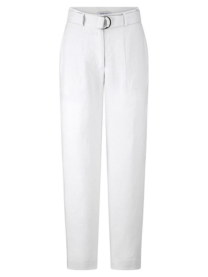 Enkellange Wide Fit-broek Van Peter Hahn wit