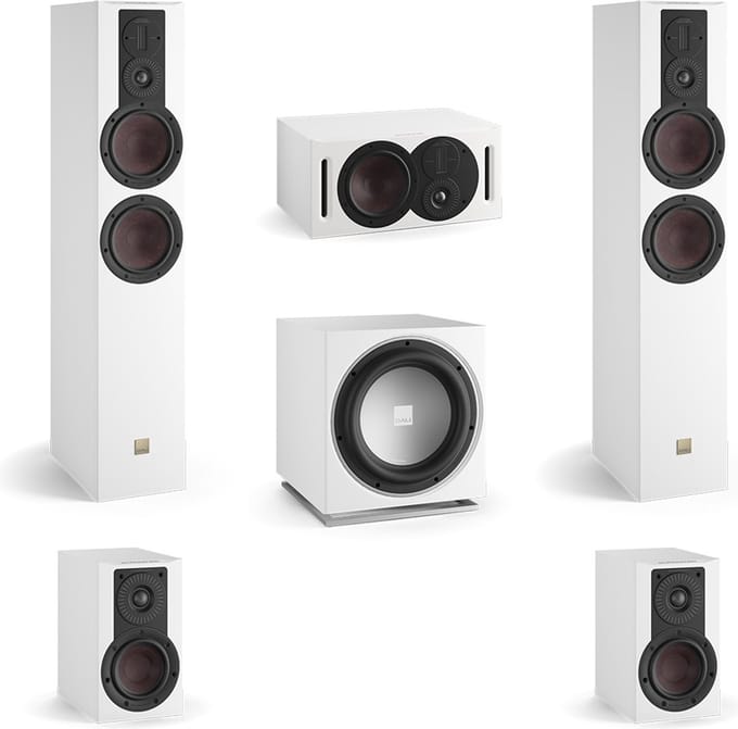 DALI Opticon 6 MK2 - Opticon 1 MK2 - Opticon Vokal MK2 - Dali Sub E12-F - 5.1 Surround bundel - Wit