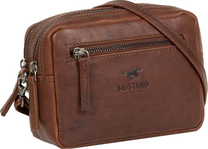 MUSTANG Leren Schoudertas Catania Crossbody Brown Bruine