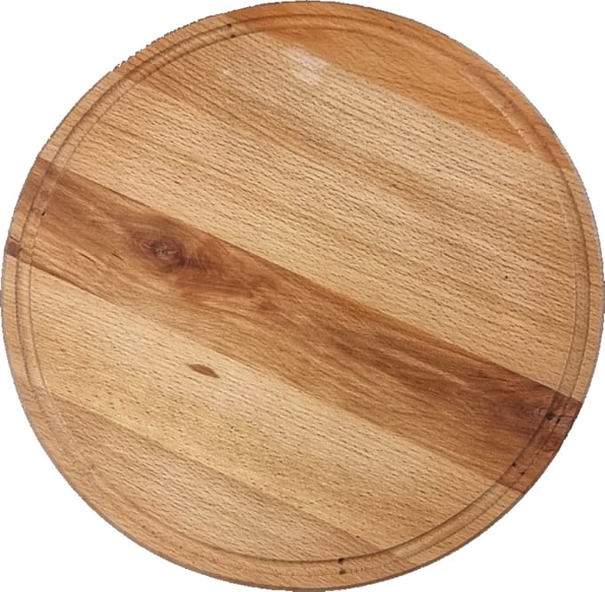 MAYSTERNYA Houten Pizzaplank - ø 35 x 1,5 cm - Ronde Pizzaplank - Borrelplank - Tapasplank - Serveerplank Rond - BBQ Accessoires - Bruin