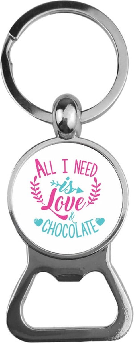 Bieropener Glas - All I Need Is Love And Chocolate