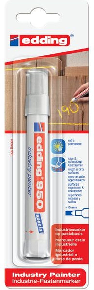 Viltstift edding 950 pasta rond 10mm wit | 5 stuks