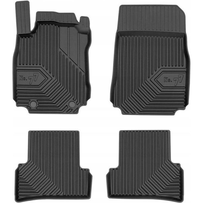 Premium Rubberen Mattenset No.77 - Geschikt voor Renault Modus 2004-2012 - Perfecte Pasvorm - TPE Elastomeer - Zwart - 4-delig - FROGUM