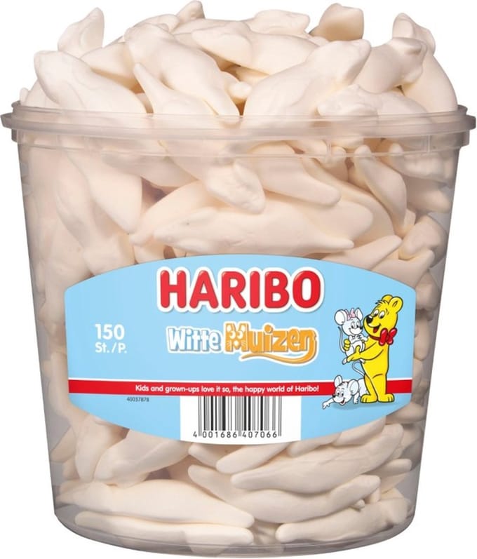 Haribo Snoepgoed witte muizen 1 kg