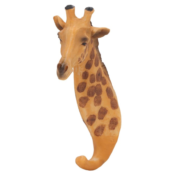 Crochet Porte-Manteau Cornes d'Animal Résine et Fer Multifonctionnel Vintage Animal Crochet Mural Cintre Girafe