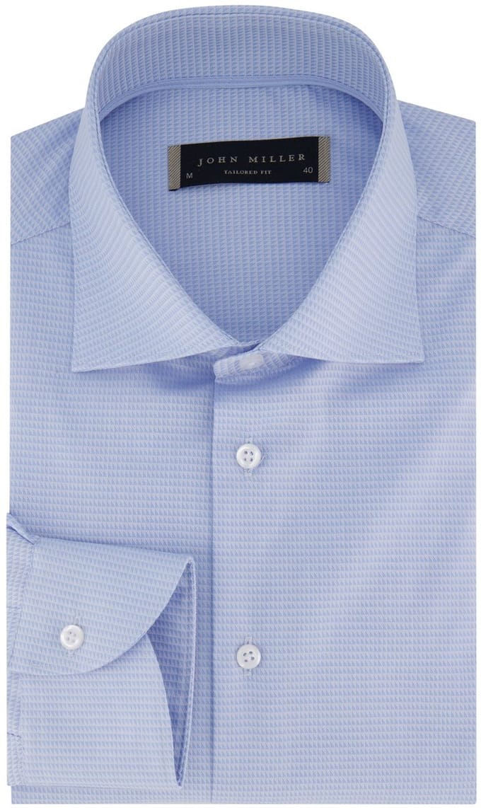 John Miller tailored fit overhemd lichtblauw effen