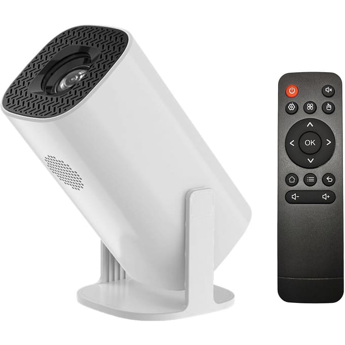 Projecteur avec décodage 4K 1080P WiFi6 BT5.4 Système Android 11 avec écran 100 pouces Même écran UK Plug blanc
