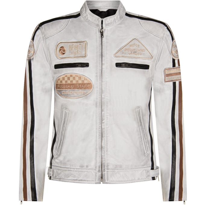 Leren race-motorfietsjack met rits