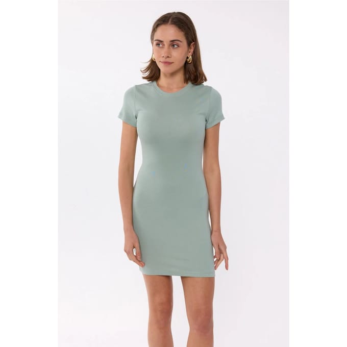 Effen Ronde Hals Bodycon Mini jurk