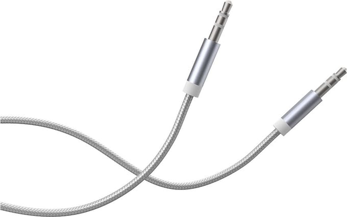 Force Case, 3.5mm Jack naar 3.5mm Jack Audio Kabel - Gevlochten Nylon - 3m, Wit