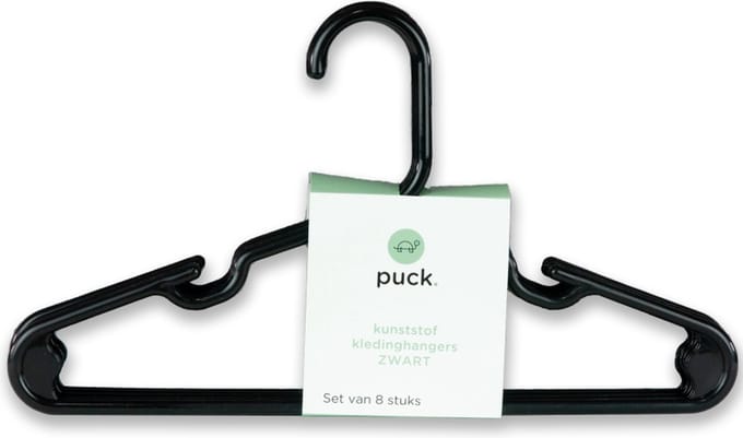 Puck Kledinghanger - 8 Stuks - Zwart