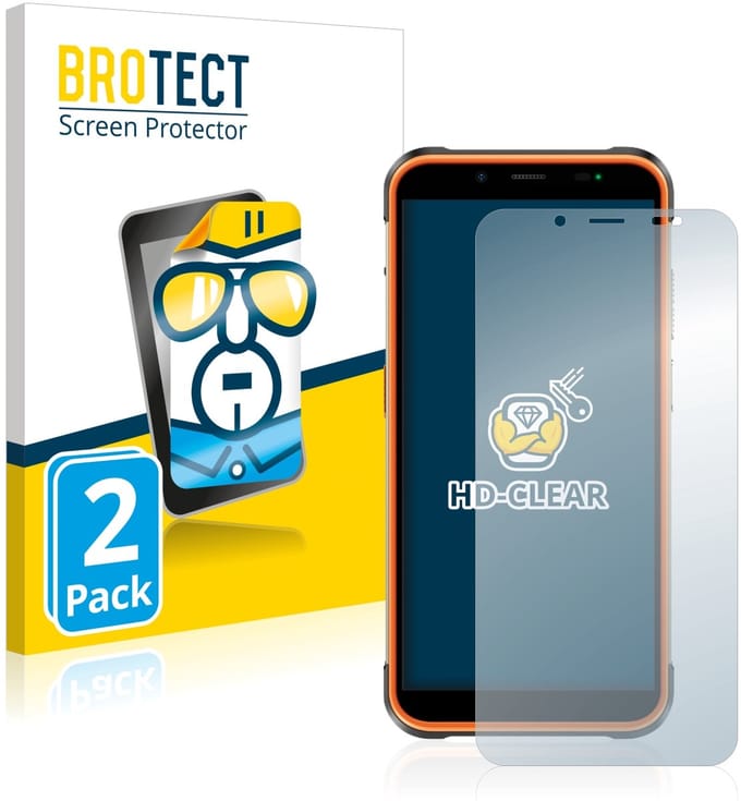BROTECT - Screenprotector voor Ulefone Power Armor 16 Pro - Folie Beschermfolie transparant 2 Stuks