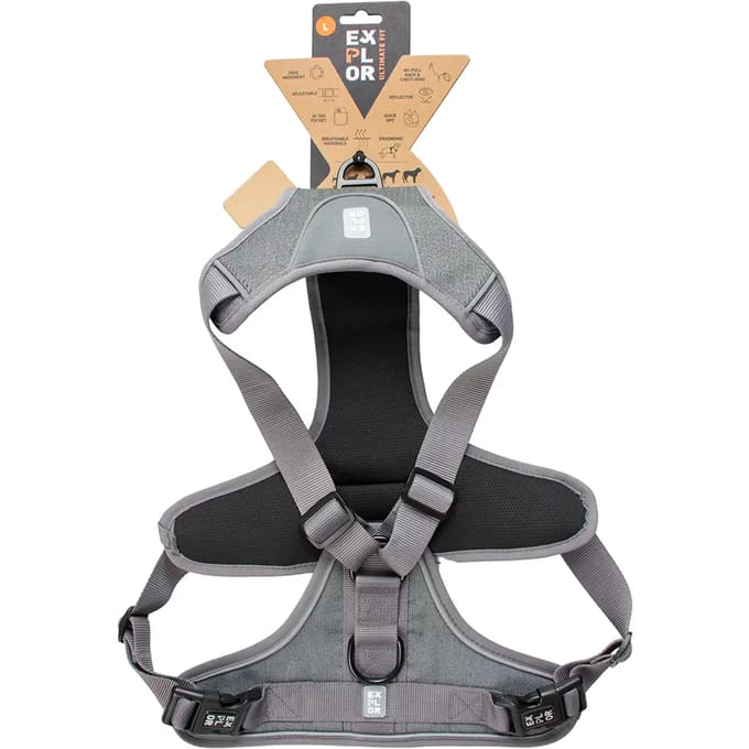 Ultimate Fit No-Pull harnas Safety M 35-60cm - 57-80cm silver reflective