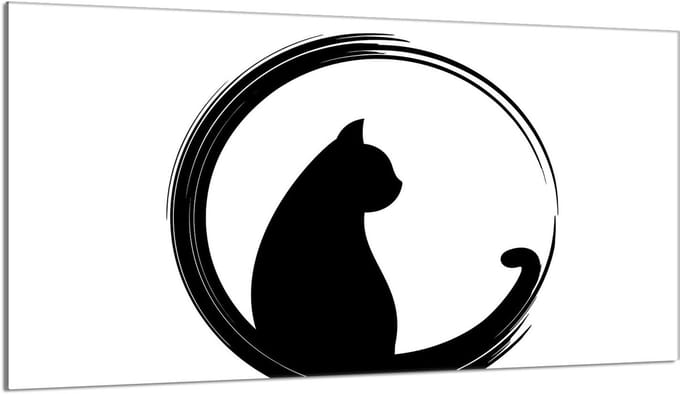 TMK ArtDeko - Snijplank van Gehard Glas - 90x52 cm - Kat Motief