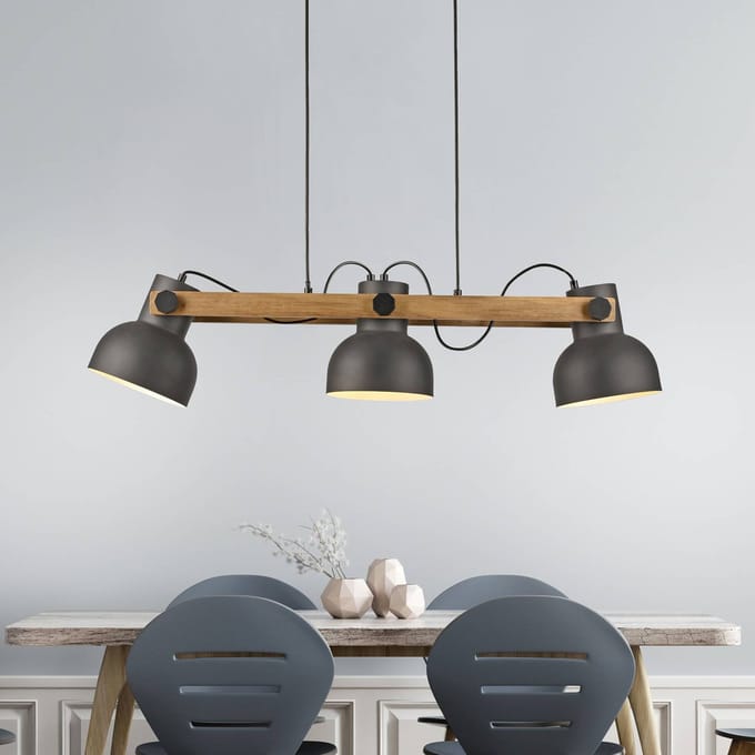 JUST LIGHT. GmbH JUST LIGHT. Cup 2.0 hanglamp, 3-lamps, zwart, metaal