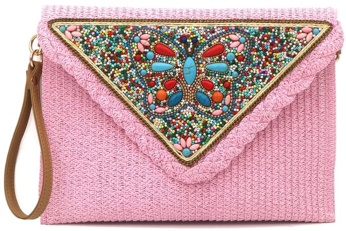 Clutch - geweven met kralen - 27,5x20 cm