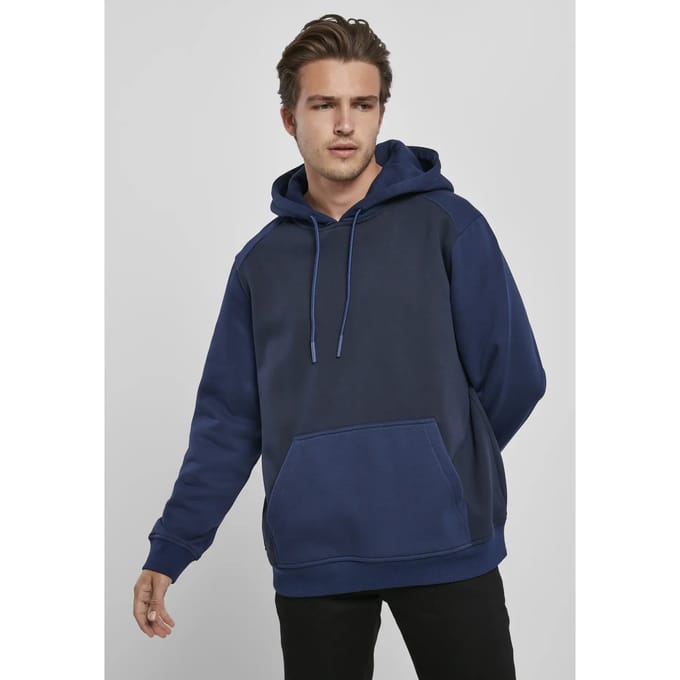 Urban Classics - 2Tone Raglan Hoodie/trui - S - Blauw