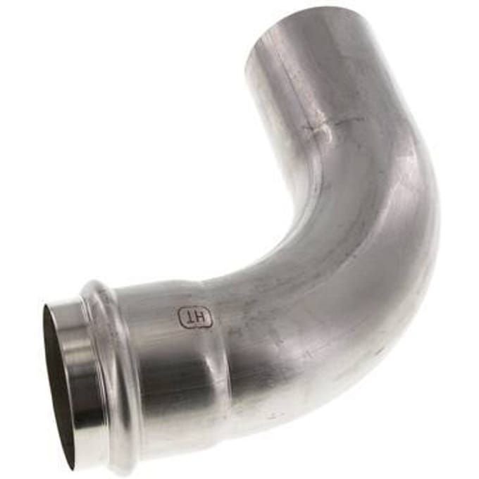 90 graden L-Perskoppeling - 54mm Persmof & 54mm Buiseinde - RVS