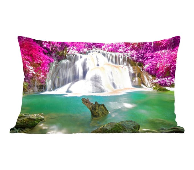 Sierkussens - Kussentjes Woonkamer - 50x30 cm - Waterval - Roze - Bomen