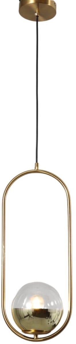 Kosilum - Nuccia - Hanglamp - Transparant en goud - Metaal en glas