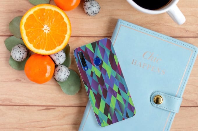Honor 20 Lite TPU Hoesje Abstract Green Blue