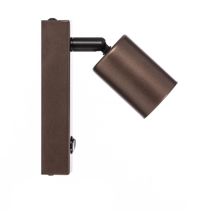 TK Lighting Wandspot Top, verstelbaar, schakelaar, bruin, 1-lamp