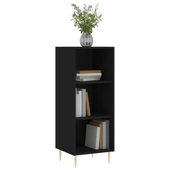 vidaXL - Dressoir - 34,5x32,5x90 - cm - bewerkt - hout - zwart