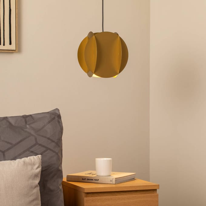 Opviq Hanglamp Corner, goudkleurig, 25 x 25 cm, metaal, E27