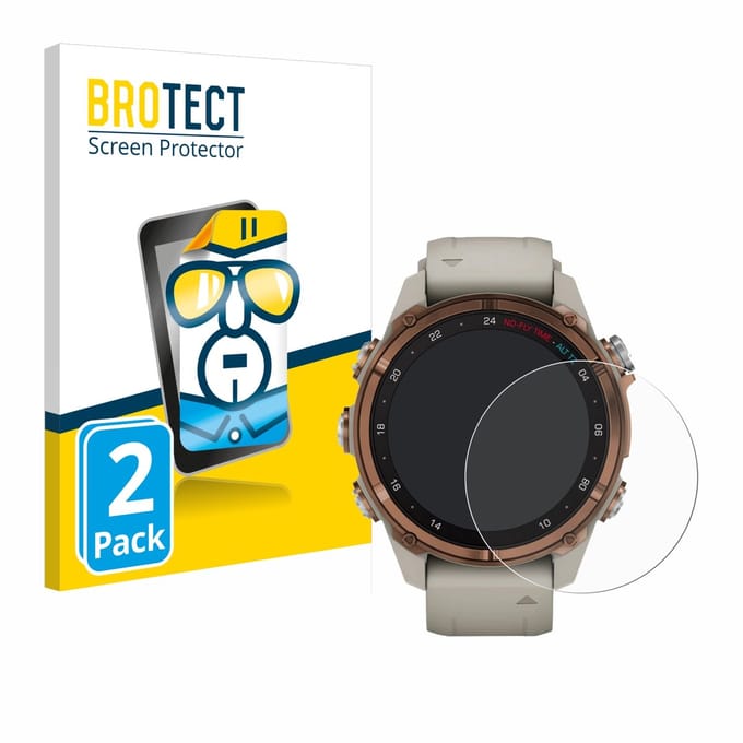 BROTECT - Screenprotector voor Garmin Descent Mk3 (43 mm) - Folie Beschermfolie transparant 2 Stuks