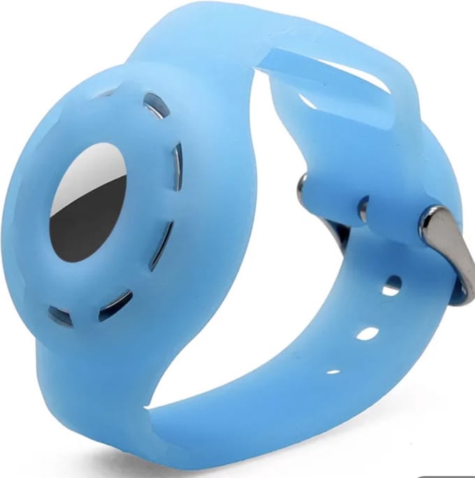 New Age Devi - Turquoise siliconen armband voor geschikt Apple airtag - met gesp