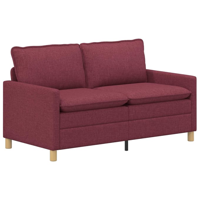 vidaXL - Bank - 2-zits - Wijnrood - 156 - x - 81 - x - 87,5 - cm - Stof
