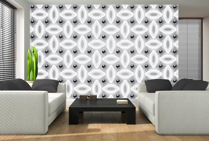Abstract Pattern Modern Black White Photo Wallcovering