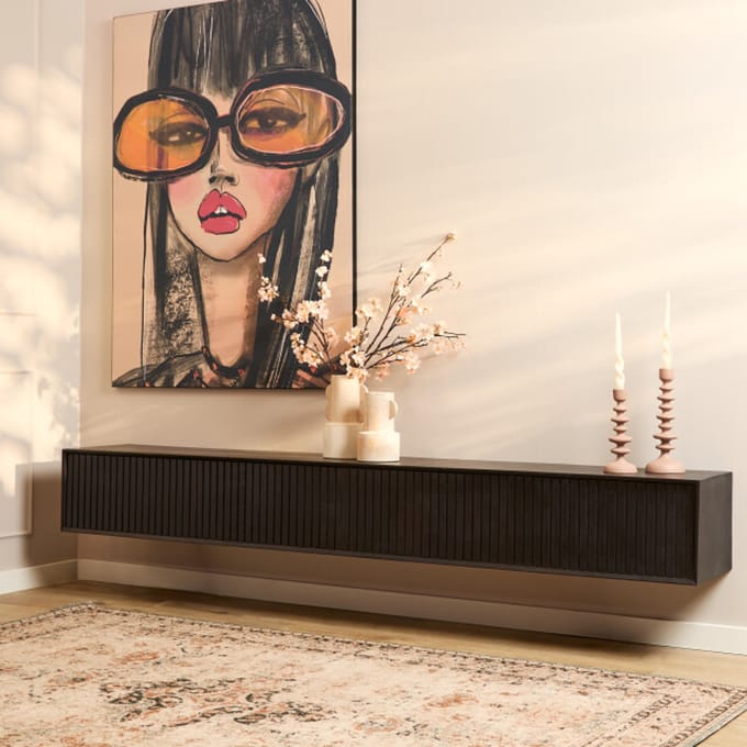 Starfurn zwevend tv meubel madison black 240 cm