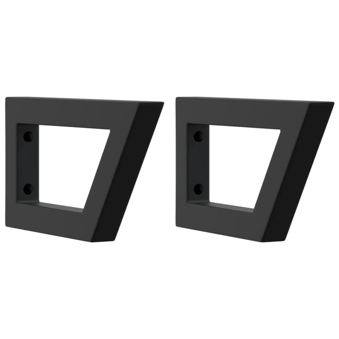 vidaXL - Wandbeugels - voor - wasbak - 2 - st - trapezium - staal - zwart