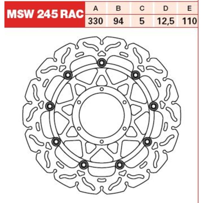 Remschijf TRW MSW245RAC, 1 Stuk