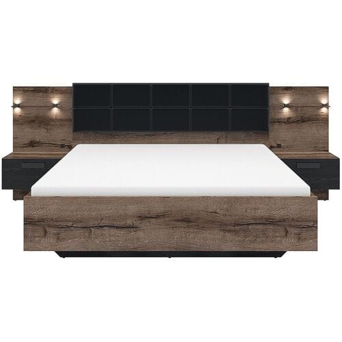 Brw Romane Bois 180x200 LED nachtkastje en USB-aansluiting inbegrepen