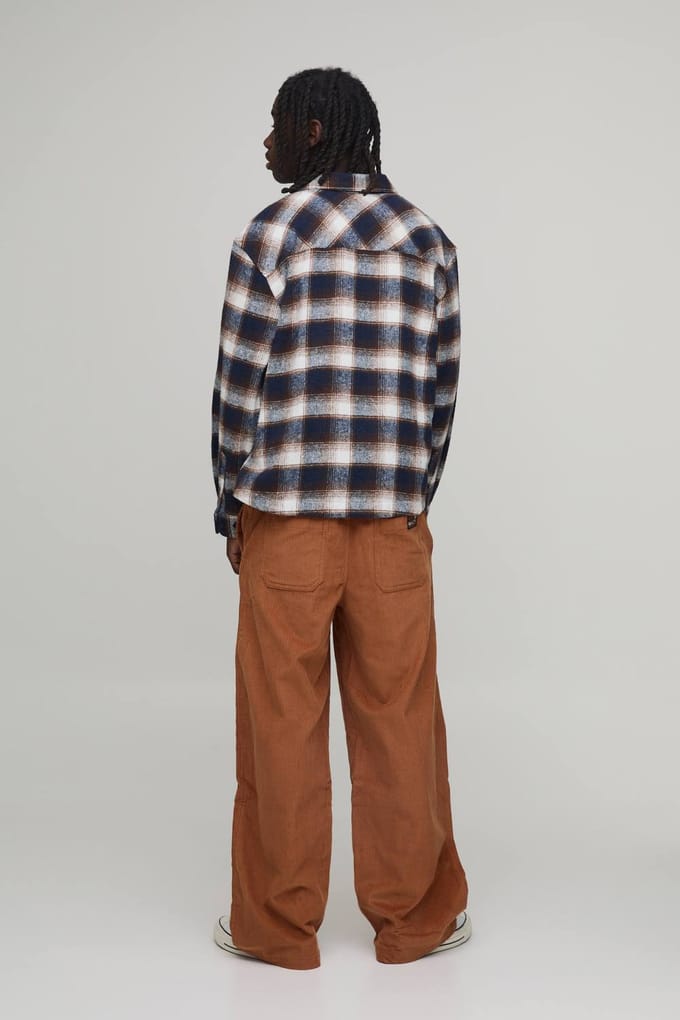 Baggy Corduroy Broek met Geweven Label | Rust | Size Medium