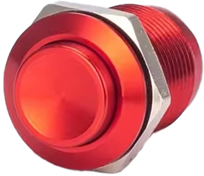 ProRide Metalen Mini Drukschakelaar 12V OFF-(ON) - 12mm - Pulsschakelaar - 12V/24V - Rood - High Surface