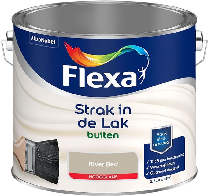 Flexa - Strak In De Lak Buitenlak Hoogglans - River Bed - Mengverf - 2,5 L