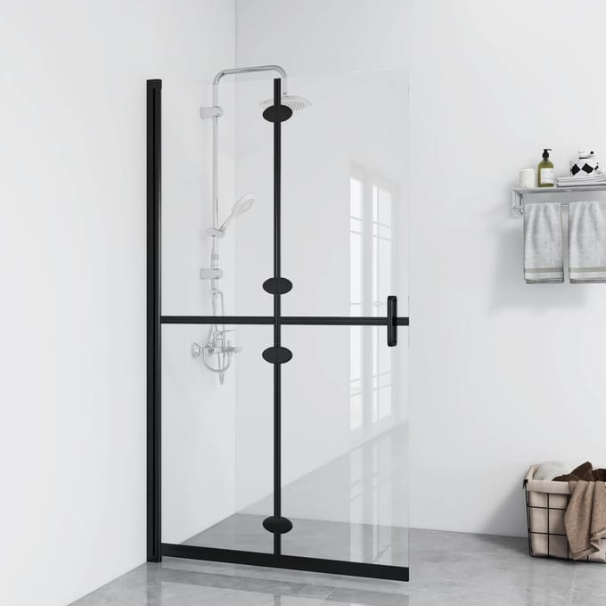 vidaXL - Inloopdouchewand - inklapbaar - 120x190 - cm - ESG-glas - transparant