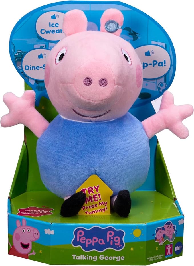 Chillfactor Peppa Pig knuffel George pratend pluche speelgoed.