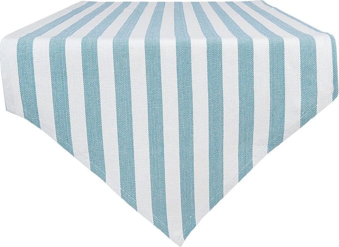 Tafelloper | 50*160 cm | Blauw | Katoen | streep | Clayre & Eef | SES65BL
